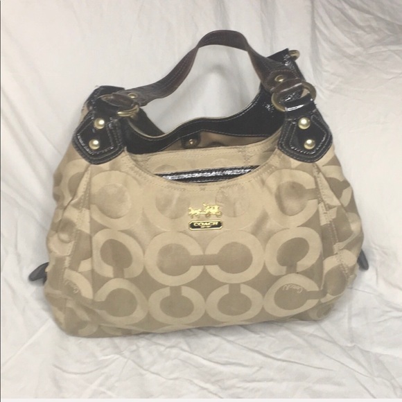 Coach Handbags - Coach Op Art Sateen Maggie Madison
